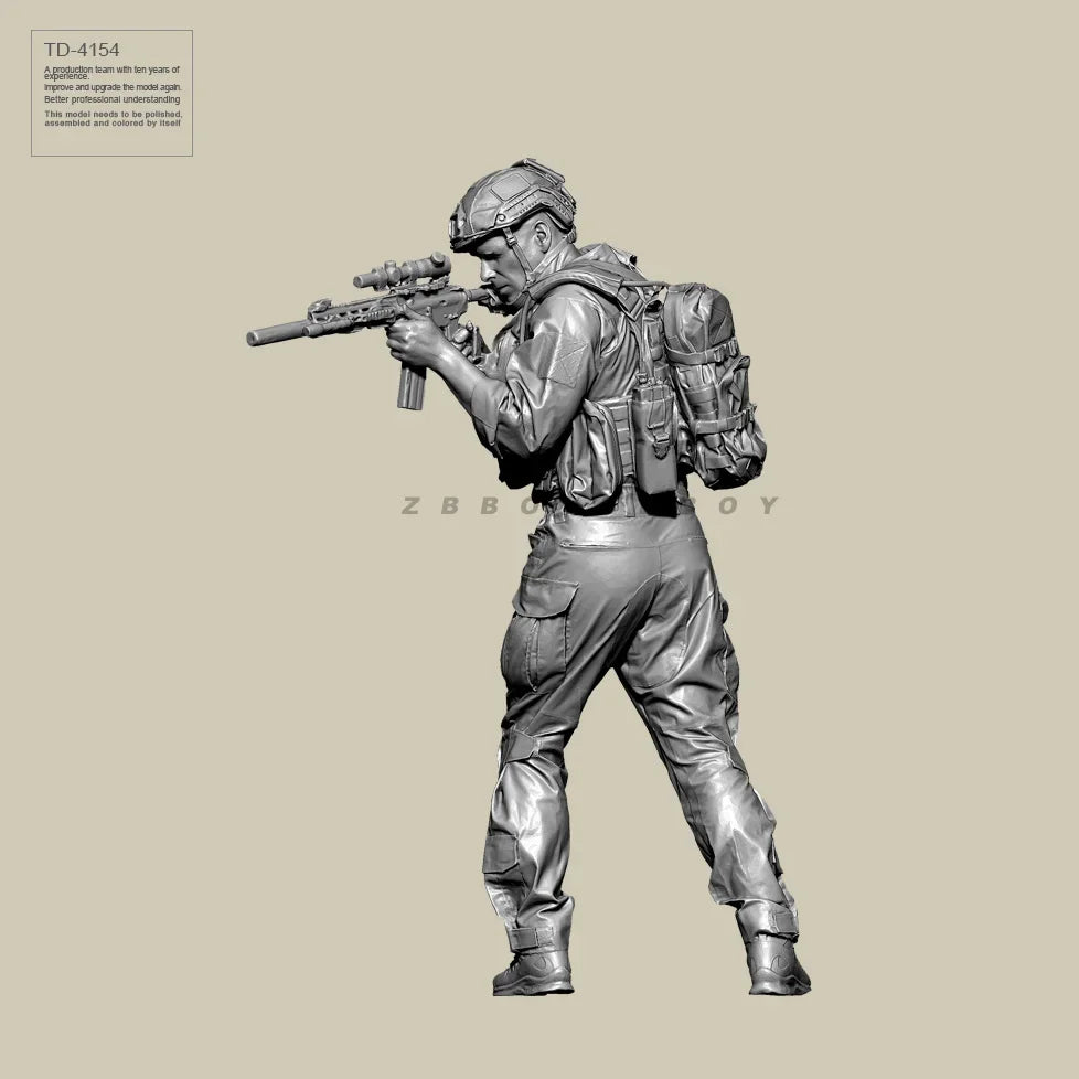 75mm Modern Tactical Infantryman, Resin Model Figure Kit, Unassembled and Unpainted