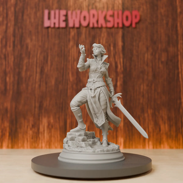 75mm Elf Female Hexblade, Resin Model Figure Kit, Fantasy Theme, Unassembled and Unpainted