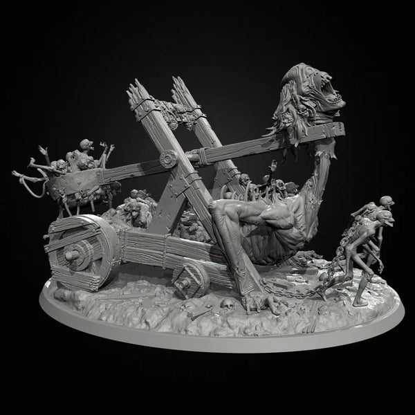 80mm Undead Corpse Chariot, 8 Figures, Resin Model Figure Kit, Fantasy Theme, Unassembled and Unpainted