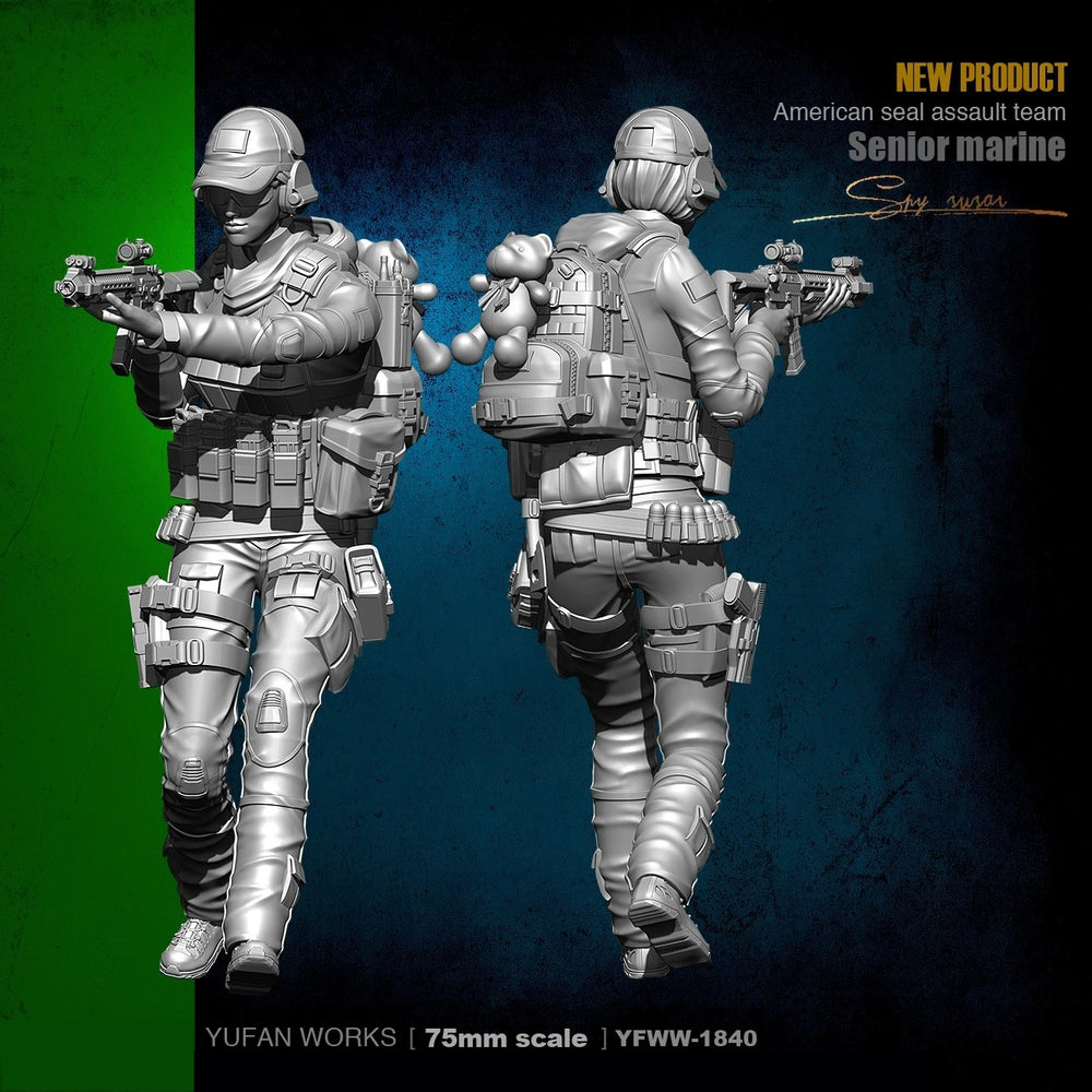 75mm Modern U.S. Navy SEAL Team, 5 Figures, Resin Model Figure Kit, Unassembled and Unpainted