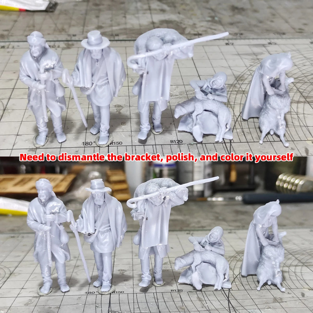 1/35 WWII German Infantry Loading Supply Crate, 12 Figures, Resin Model Figure Kit, Unassembled and Unpainted