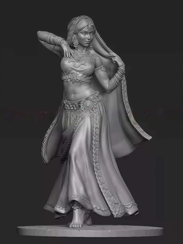 1/24 Belly Dancer with Jeweled Armlets, Resin Model Figure Kit, Fantasy Theme, Unassembled and Unpainted
