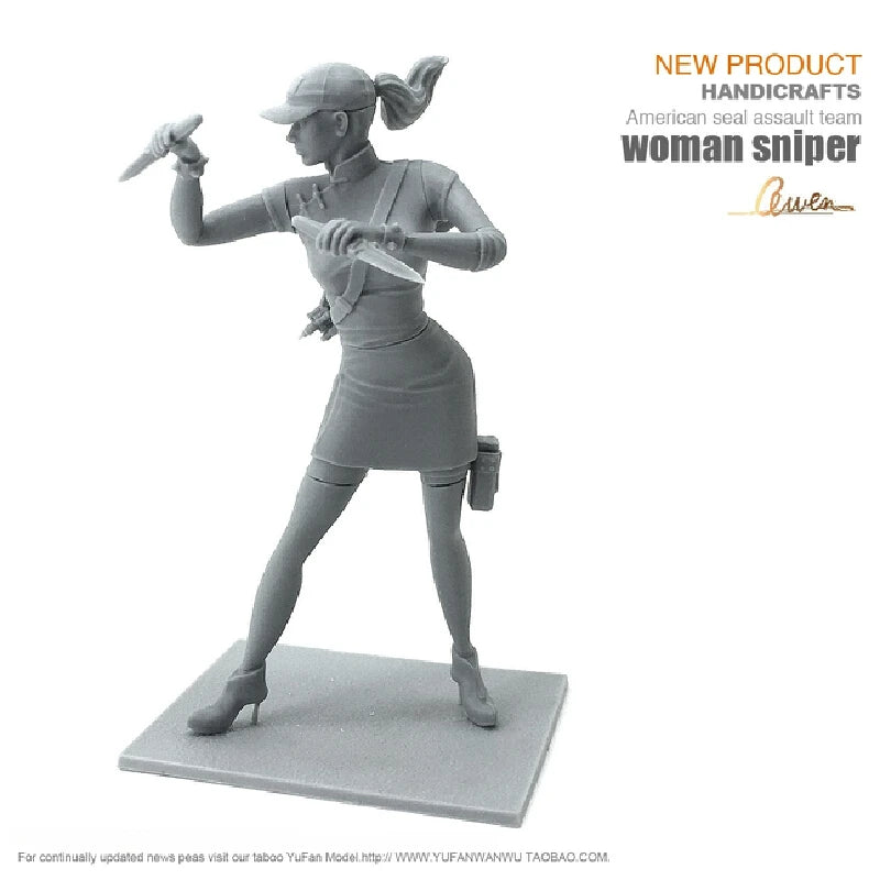75mm Modern Female Sniper, Resin Model Figure Kit, Unassembled and Unpainted