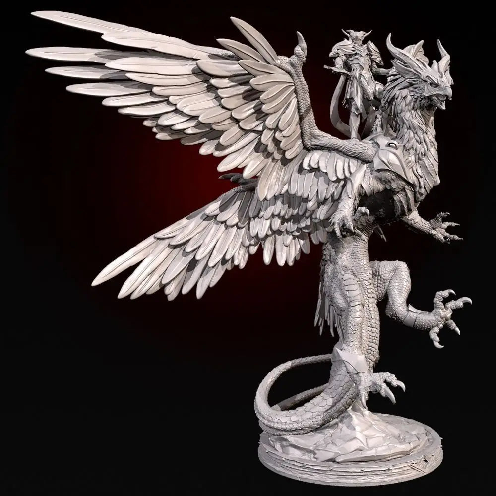 120mm Celestial Dragon Knight, Resin Model Figure Kit, Fantasy Theme, Unassembled and Unpainted