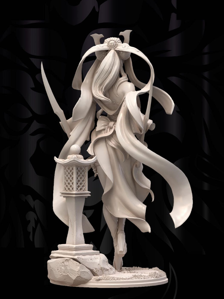 75mm Female Armored Warrior, Resin Model Figure Kit, Fantasy Theme, Unassembled and Unpainted