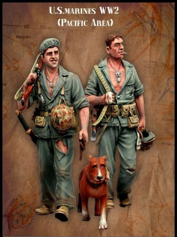 1/35 WWII US Marines Pacific Theater, 8 Figures, Resin Model Figure Kit, Unassembled and Unpainted