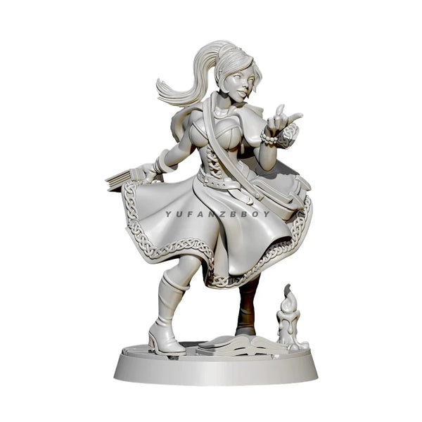40mm Magic Lady, Resin Model Figure Kit, Fantasy Theme, Unassembled and Unpainted