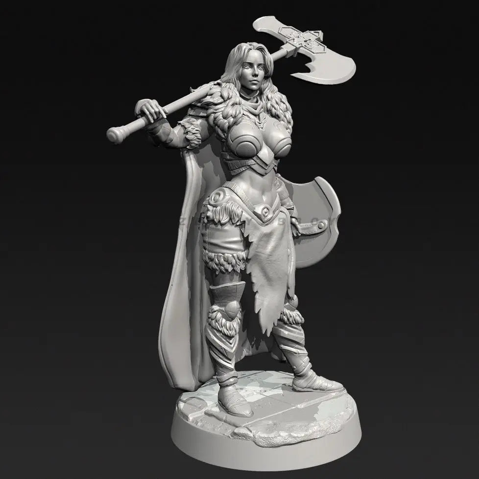 38mm Elf Warrior in Ornate Armor with Halberd, Resin Model Figure Kit, Fantasy Theme, Unassembled and Unpainted