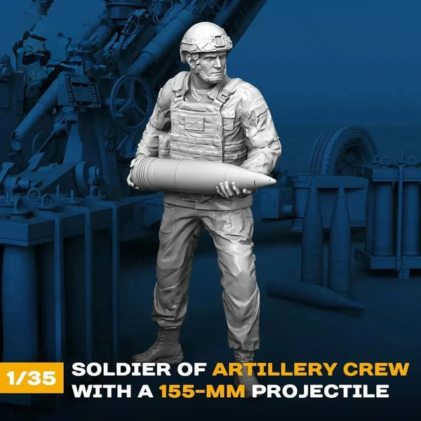 1/35 Modern Artillery Soldier, Resin Model Figure Kit, Unassembled and Unpainted
