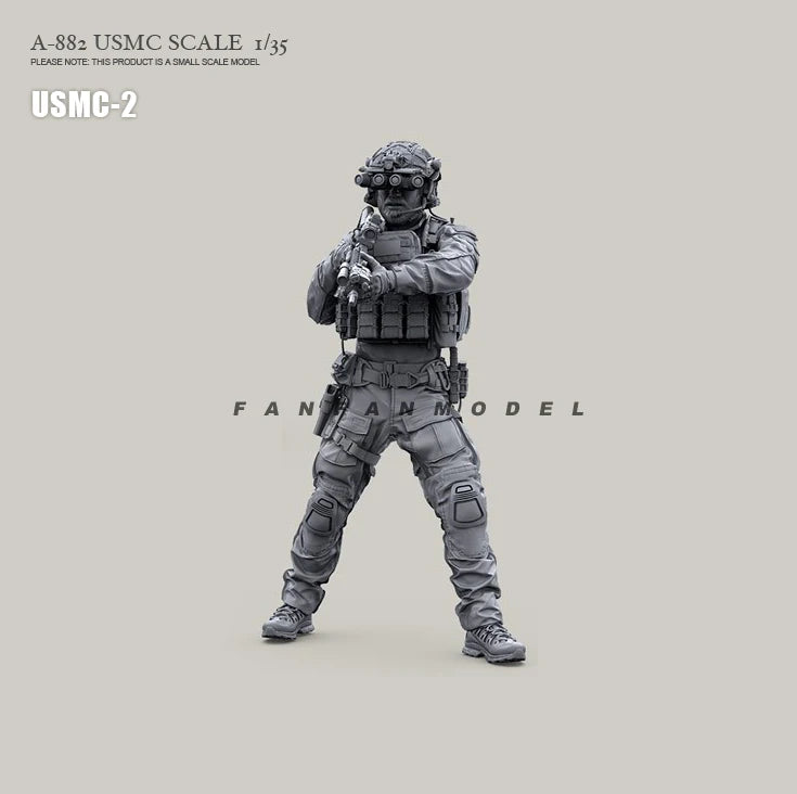 1/35 Modern USMC Fire Team in Combat Positions, 3 Figures, Resin Model Figure Kit, Unassembled and Unpainted