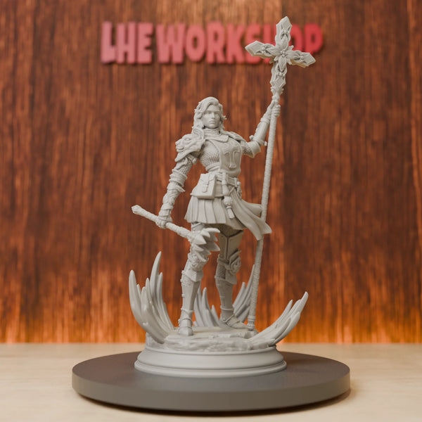 75mm Human Female Cleric, Resin Model Figure Kit, Fantasy Theme, Unassembled and Unpainted