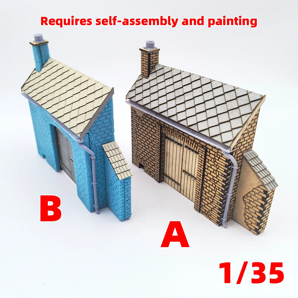 1/35 European Stone-Built House, Resin Model Diorama Kit, Historical Theme, Unassembled and Unpainted