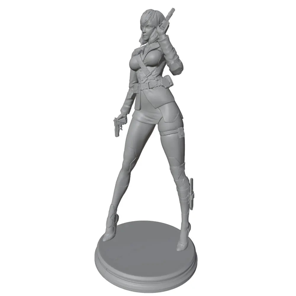 1/24 Female Tactical Operator with Pistols, Resin Model Figure Kit, Anime Theme, Unassembled and Unpainted