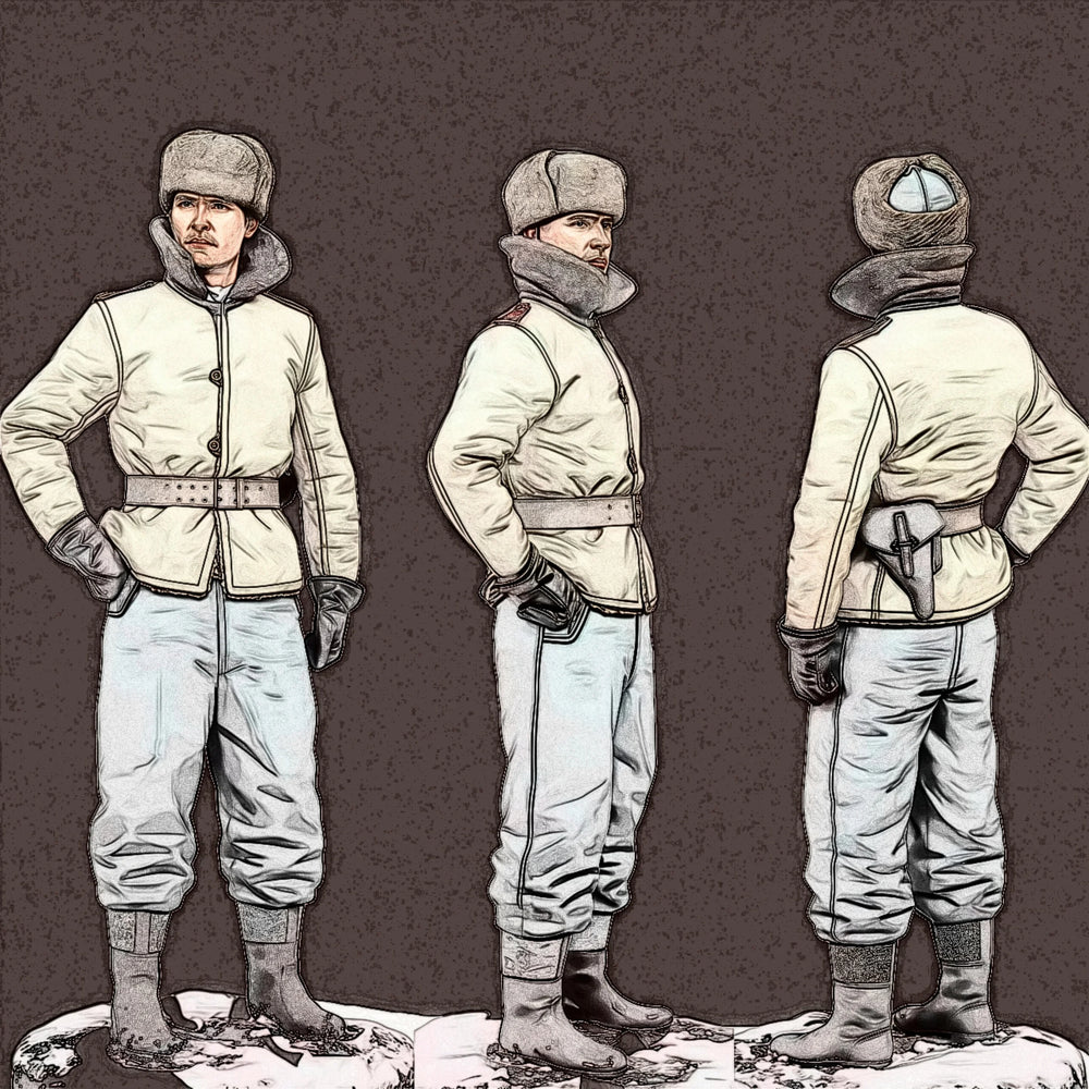 1/16 WWII German Infantry in Field Parka, Resin Model Figure Kit, Unassembled and Unpainted