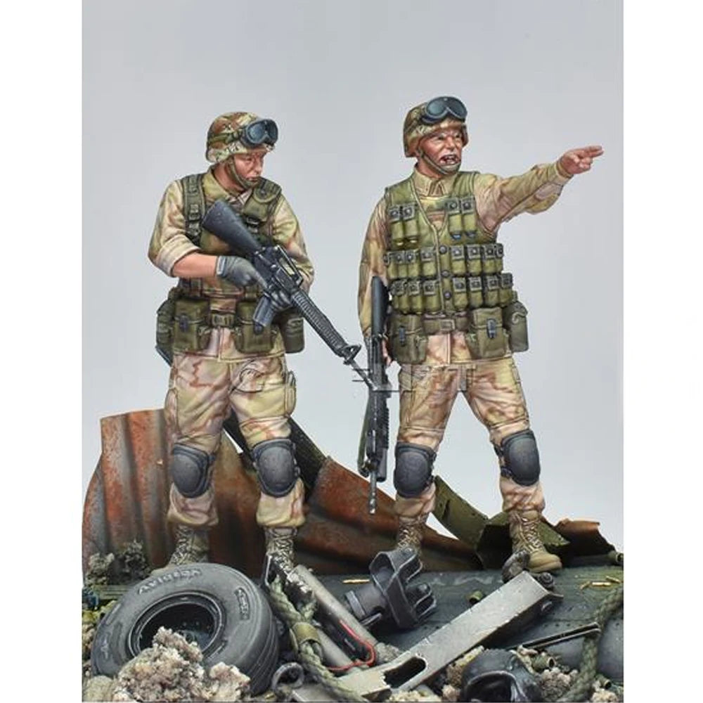 1/35 Modern Task Force Ranger Somalia, 2 Figures, Resin Model Diorama Kit, Unassembled and Unpainted