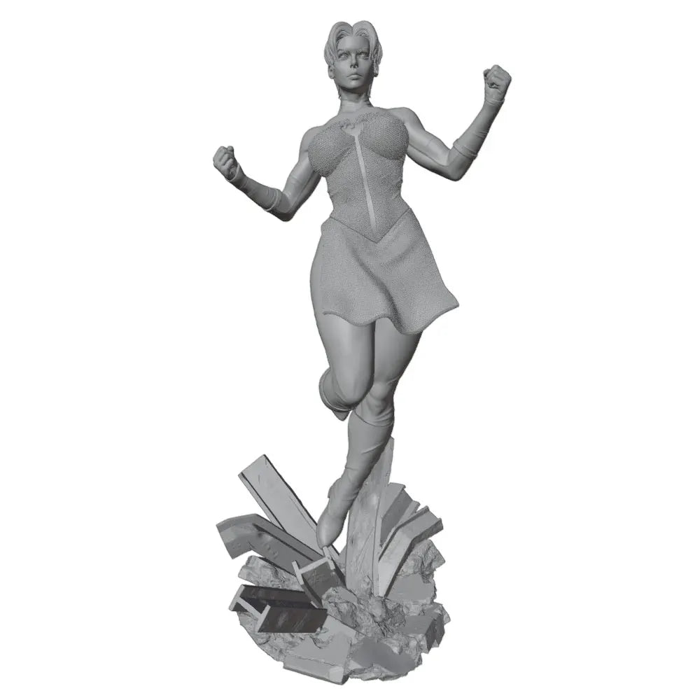 75mm Modern Anime Female Cyborg in Combat Stance, Resin Model Figure Kit, Unassembled and Unpainted