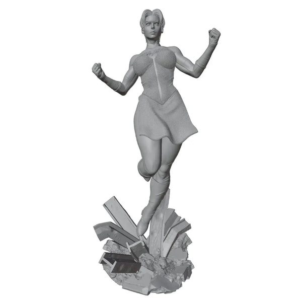75mm Modern Anime Female Cyborg in Combat Stance, Resin Model Figure Kit, Unassembled and Unpainted