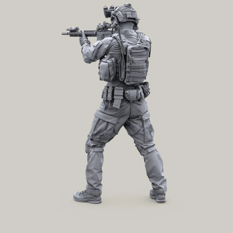 1/35 Modern US Tactical Operator with Plate Carrier, Resin Model Figure Kit, Unassembled and Unpainted