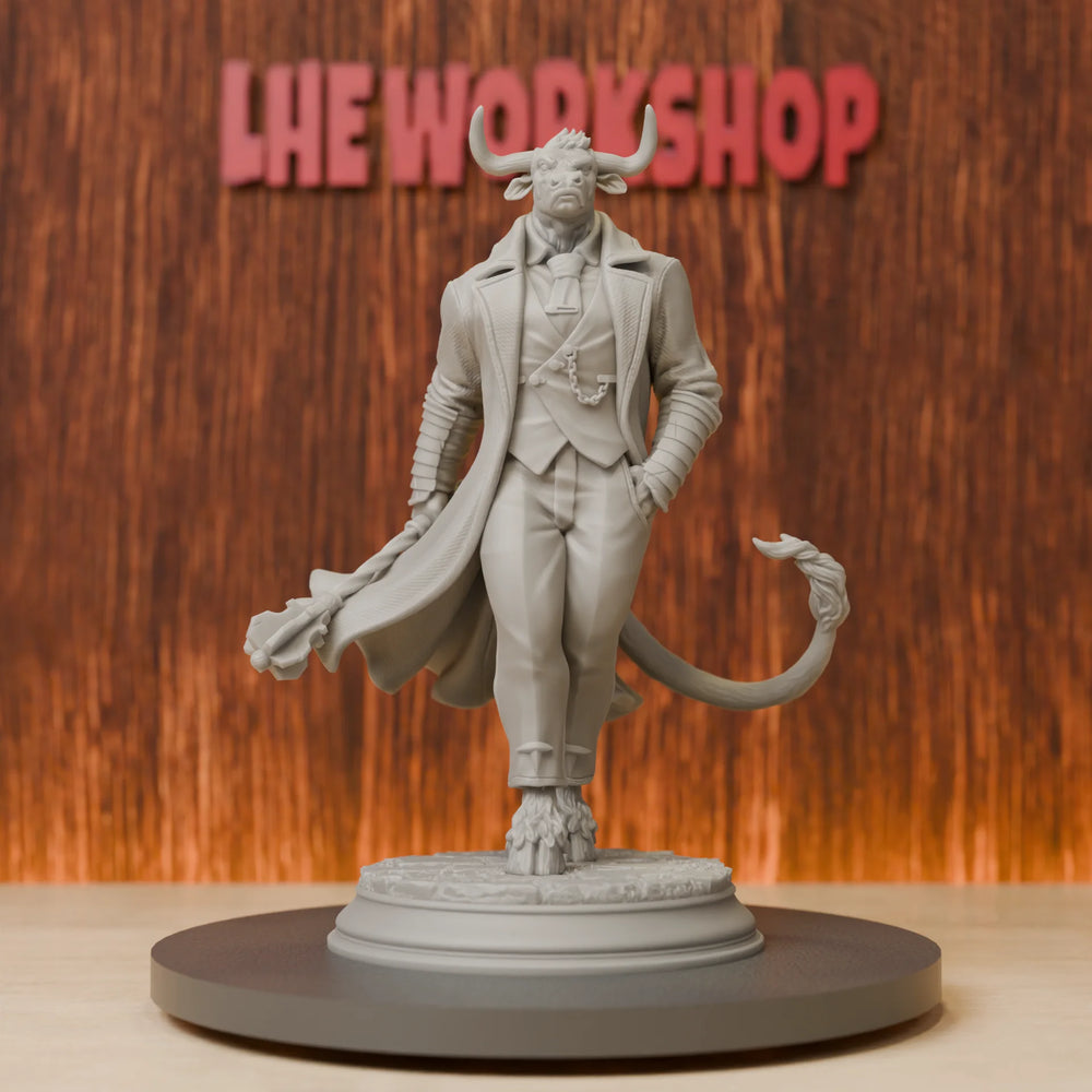 75mm Minotaur Gang Boss, Resin Model Figure Kit, Fantasy Theme, Unassembled and Unpainted