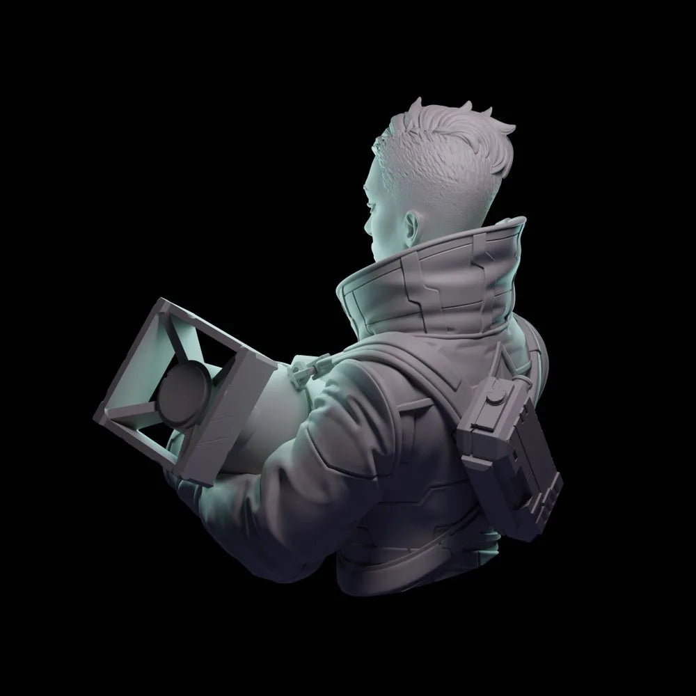 1/10 Tactical Operative, Resin Model Bust Kit, Sci-Fi Theme, Unassembled and Unpainted
