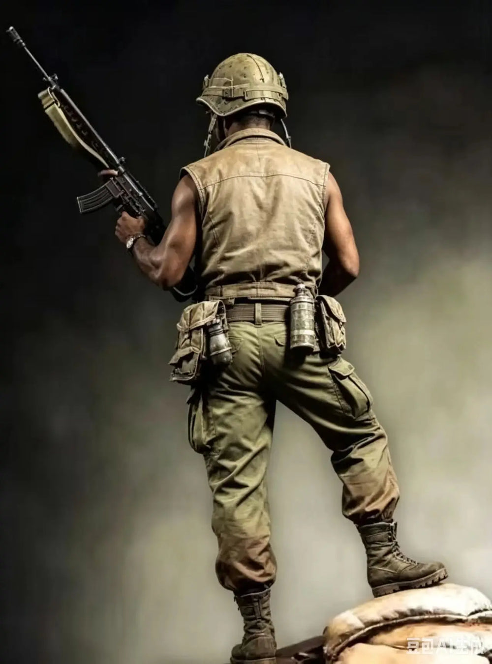 1/16 WWII American Rifleman with Bayonet, Resin Model Figure Kit, Unassembled and Unpainted