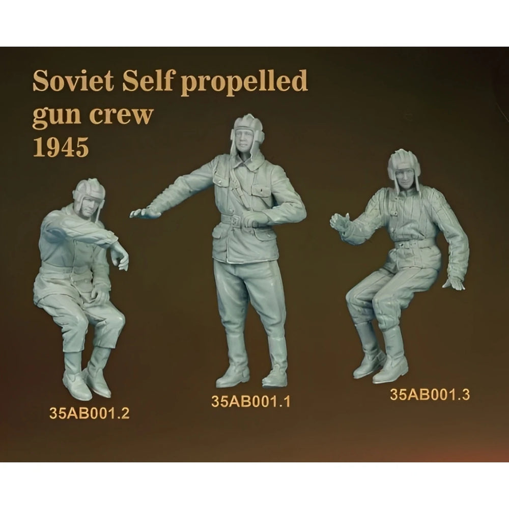 1/35 WWII Soviet Tank Crew at Rest, 3 Figures, Resin Model Figure Kit, Unassembled and Unpainted