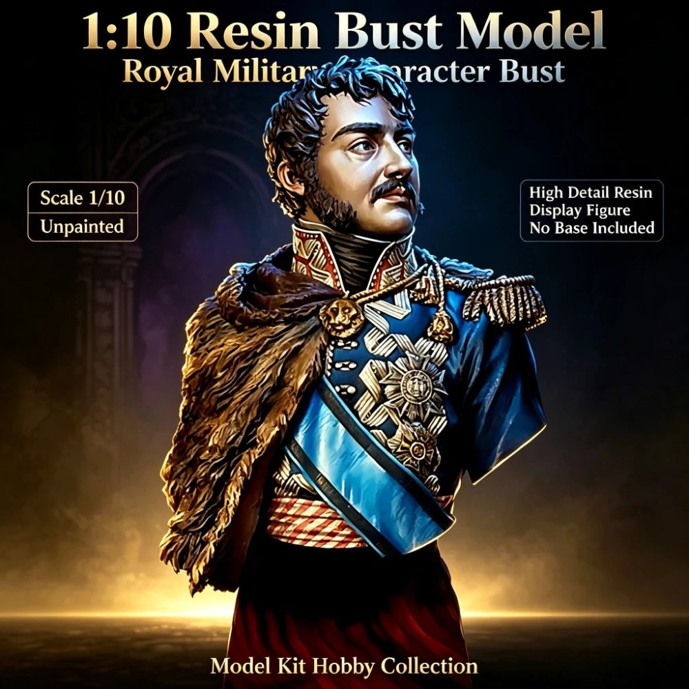1/10 Napoleonic General, Resin Model Bust Kit, Unassembled and Unpainted