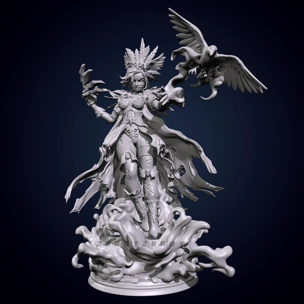 75mm Demon-Angel Female, Resin Model Figure Kit, Fantasy Theme, Unassembled and Unpainted