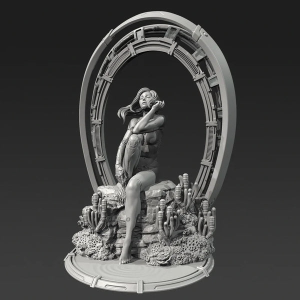 80mm Mechanical Girl, Resin Model Figure Kit, Unassembled and Unpainted