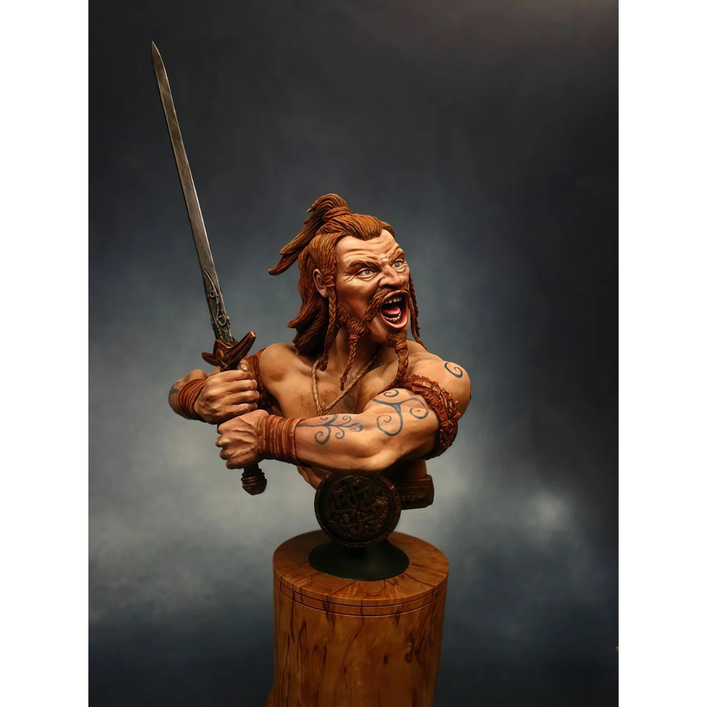 1/9 Ancient Celtic Warrior, Resin Model Bust Kit, Unassembled and Unpainted