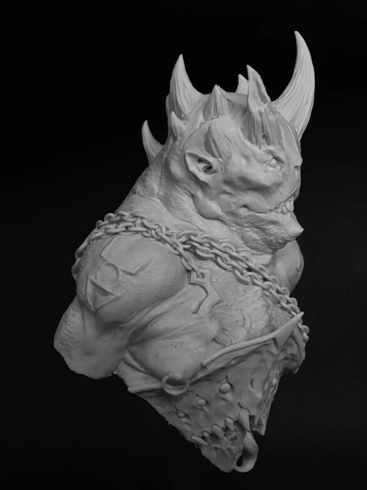 1/12 Ancient Demon Warrior, Resin Model Bust Kit, Unassembled and Unpainted