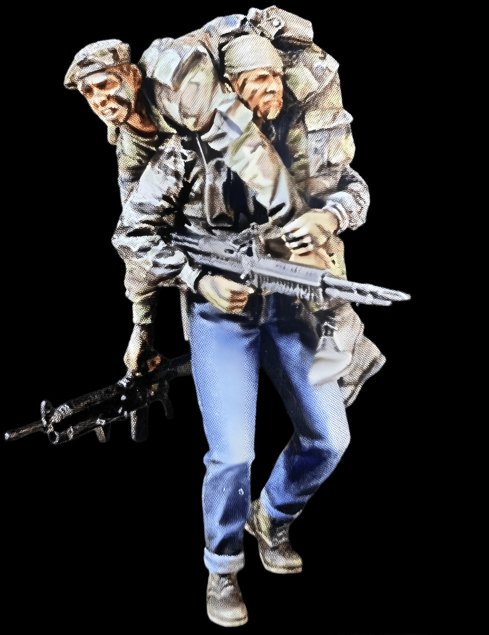 1/35 Military Rescue Evacuation Scene, 3 Figures, Resin Model Diorama Kit, Military Theme, Unassembled and Unpainted