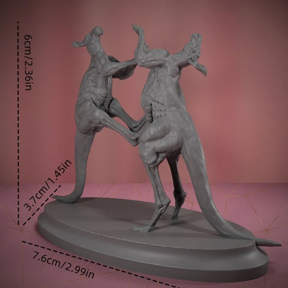 1/50 Red Kangaroo, 5 Figures, Resin Model Creature Kit, Wildlife Theme, Unassembled and Unpainted