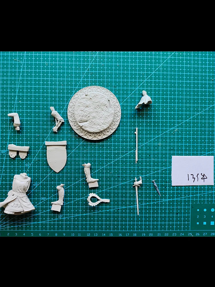 1/24 Medieval Crossbowman in Horned Helm, Resin Model Figure Kit, Unassembled and Unpainted