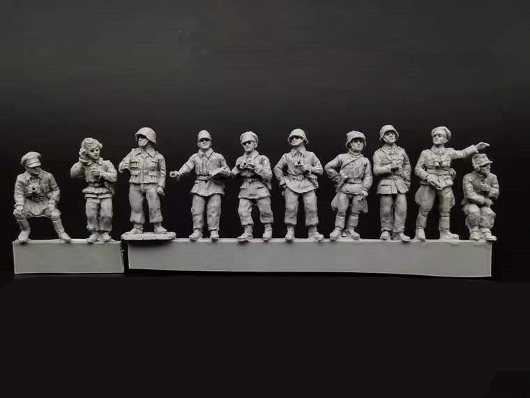 1/72 Modern Military Soldiers Set, 10 Figures, Resin Model Figure Kit, Unassembled and Unpainted