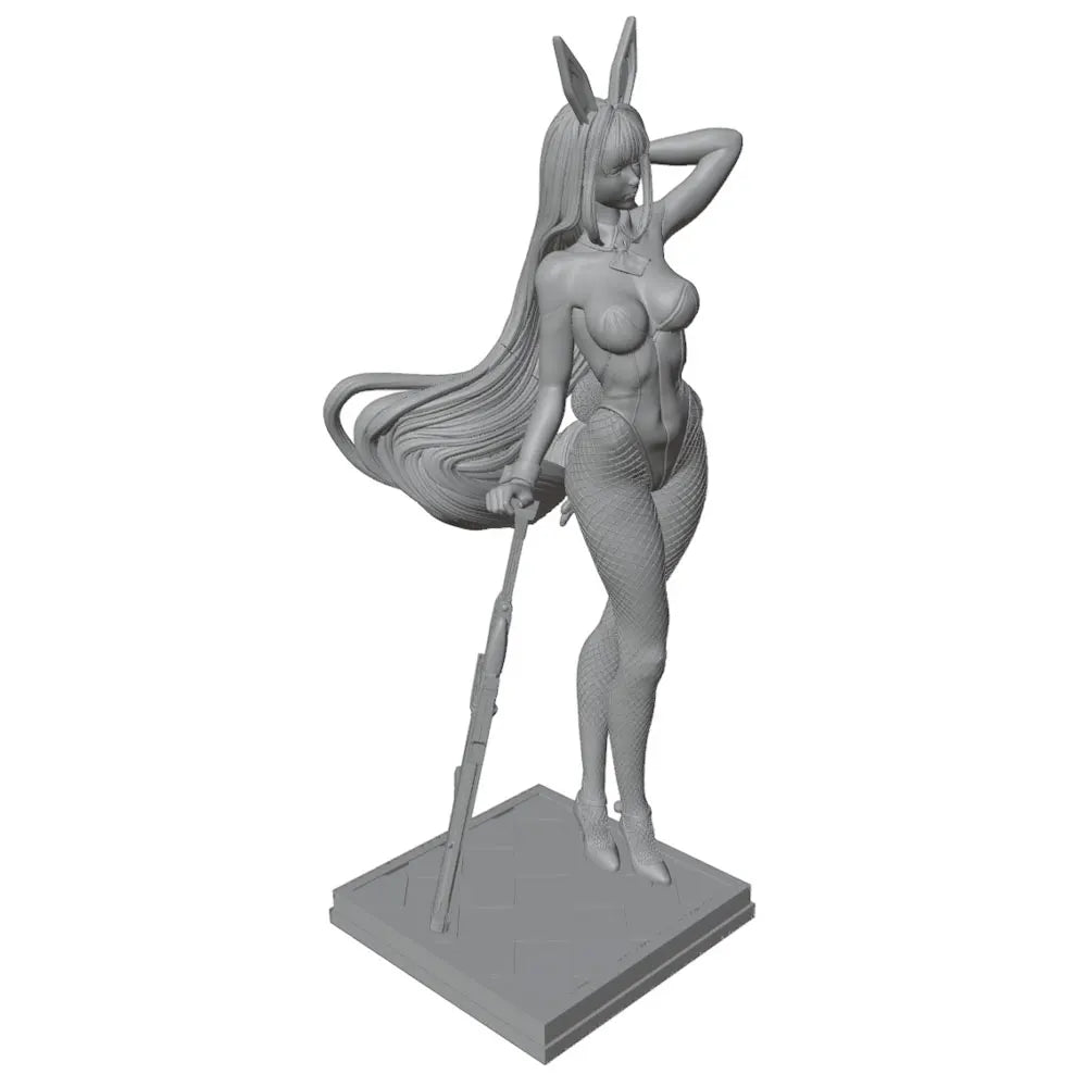 1/24 Anime Female Bunny Ears Tactical, Resin Model Figure Kit, Unassembled and Unpainted