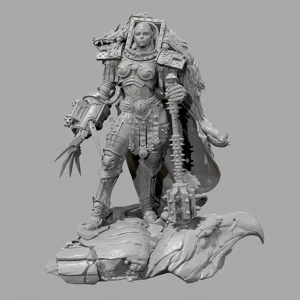 75mm Dragon Warrior, Resin Model Figure Kit, Fantasy Theme, Unassembled and Unpainted