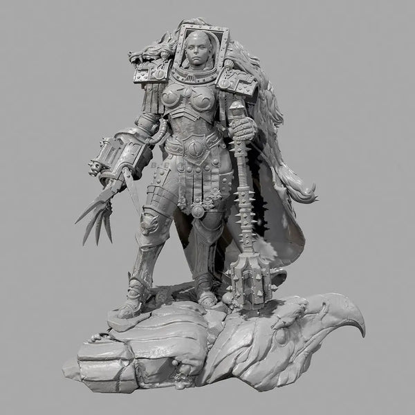 75mm Dragon Warrior, Resin Model Figure Kit, Fantasy Theme, Unassembled and Unpainted