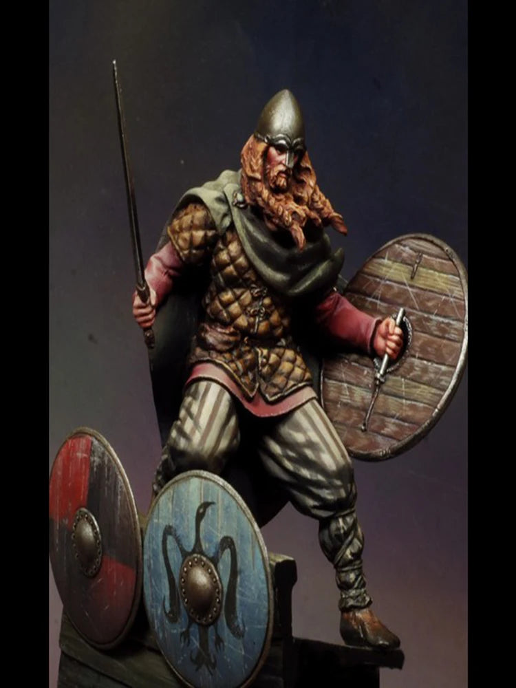 75mm Medieval Viking Warlord, Resin Model Figure Kit, Unassembled and Unpainted