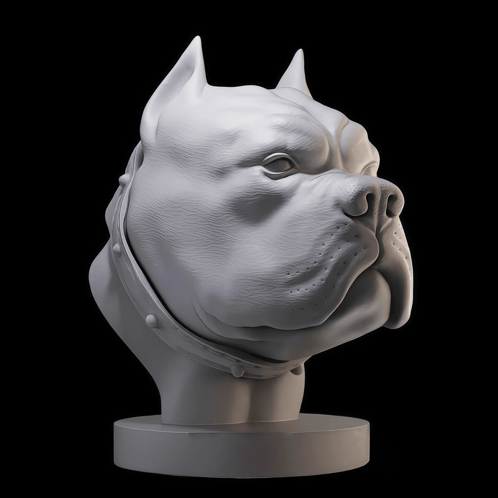 75mm Bulldog Head, Resin Model Bust Kit, Wildlife Theme, Unassembled and Unpainted