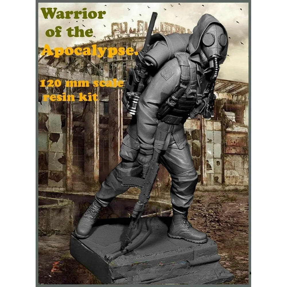 120mm Post-Apocalyptic Warrior, Resin Model Figure Kit, Sci-Fi Theme, Unassembled and Unpainted