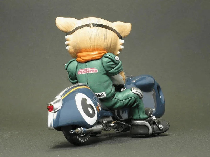 Cute Cat Motorcycle Operators, 2 Figures, Resin Model Creature Kit, Anime Theme, Unassembled and Unpainted