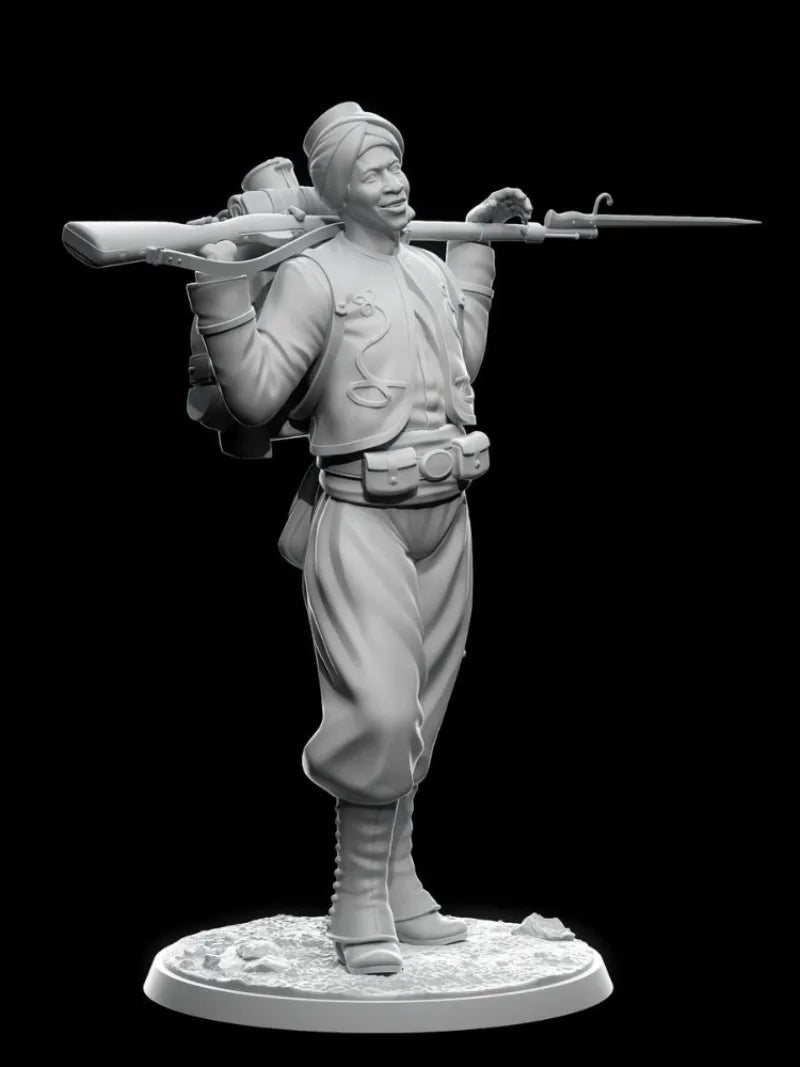 1/24 WWI French Tirailleur, Resin Model Figure Kit, Unassembled and Unpainted