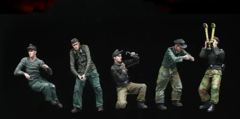 1/35 WWII Soviet Infantry Assault Squad, 5 Figures, Resin Model Figure Kit, Unassembled and Unpainted