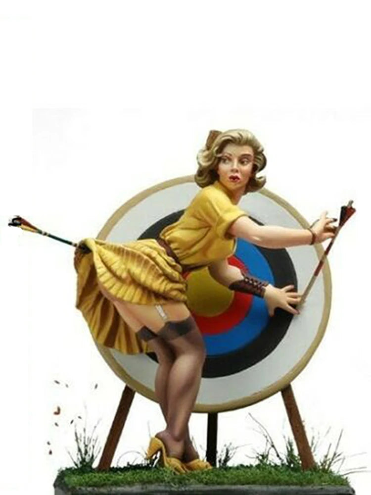 80mm Modern Female Archer, Resin Model Figure Kit, Unassembled and Unpainted