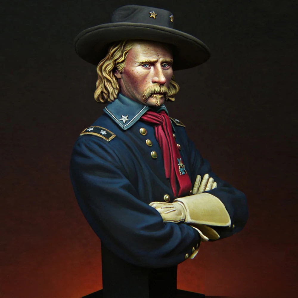 1/12 American Civil War George A. Custer, Resin Model Bust Kit, Unassembled and Unpainted