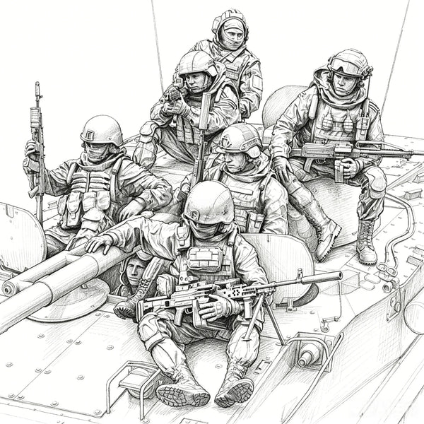 1/35 Modern Special Forces Tactical Team, 7 Figures, Resin Model Figure Kit, Unassembled and Unpainted