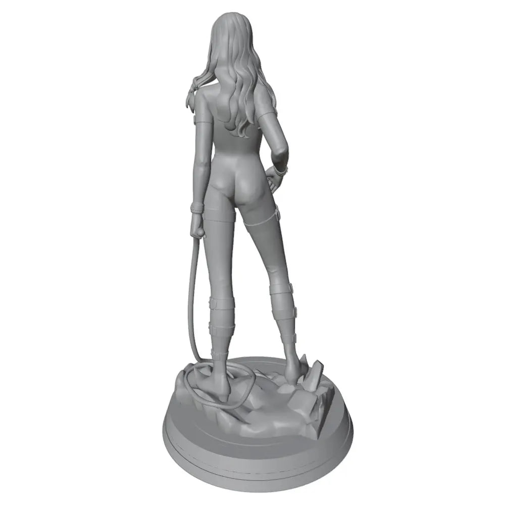 75mm Standing Swordswoman with Long Hair, Resin Model Figure Kit, Unassembled and Unpainted