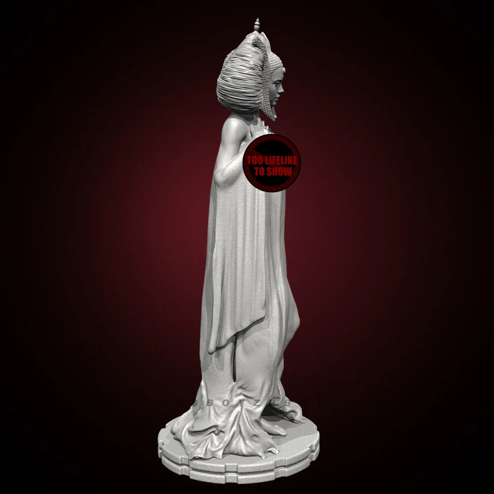 75mm Female with Flowing Robes, Resin Model Bust Kit, Unassembled and Unpainted