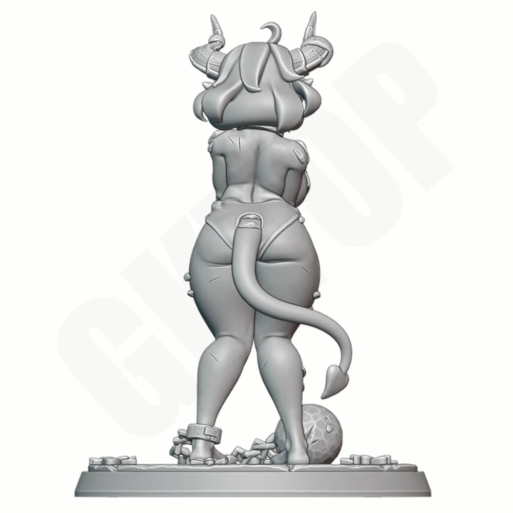 1/24 Spiral-Horned Demon Sorceress, Resin Model Figure Kit, Fantasy Theme, Unassembled and Unpainted